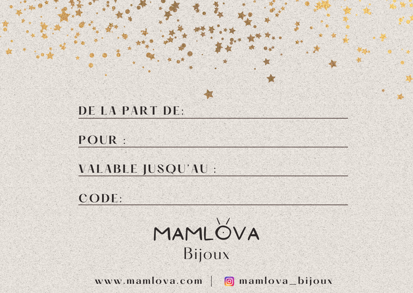 Carte cadeau Mamlova